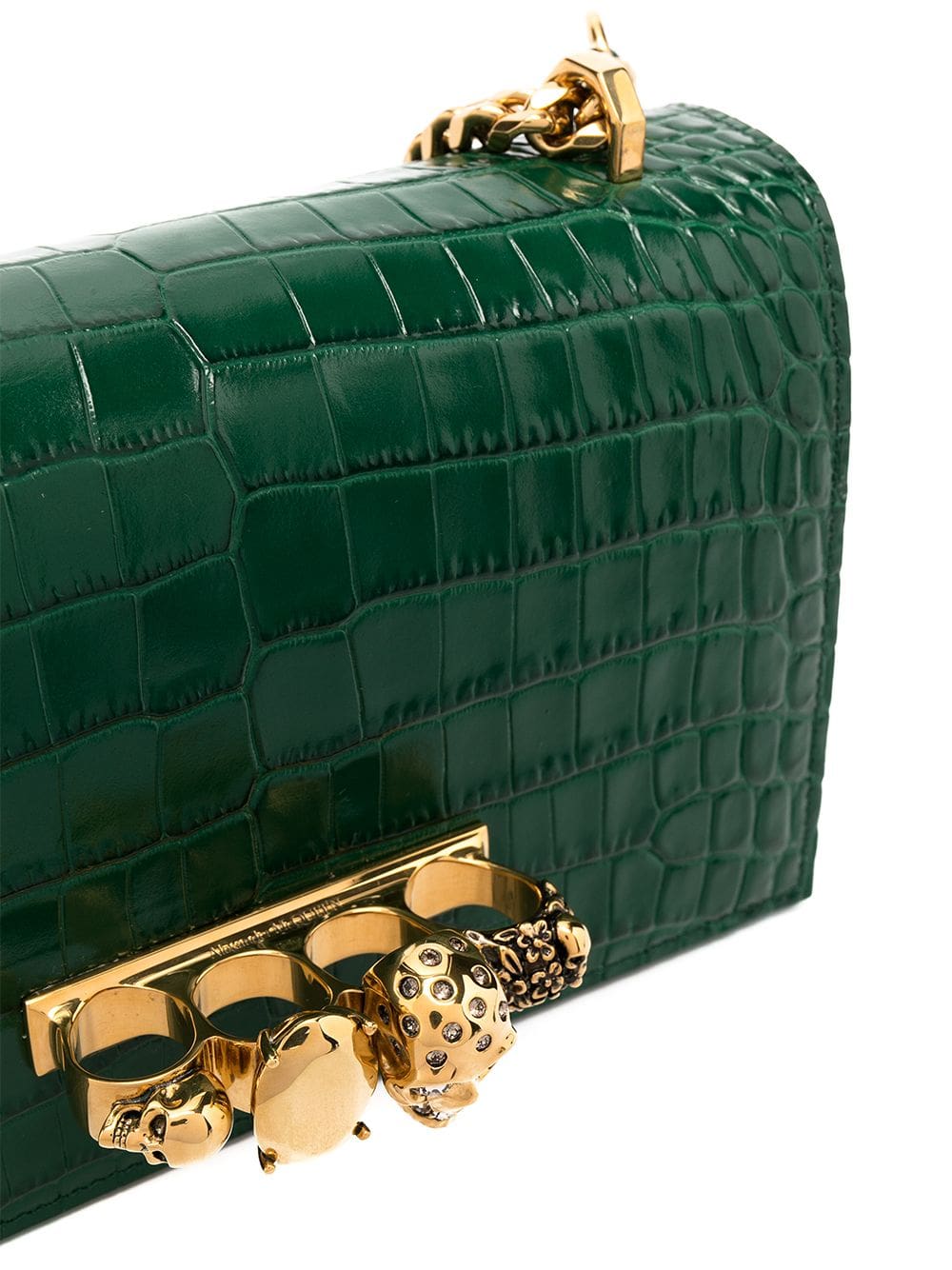 Alexander McQueen Jewelled crocodile-effect satchel - Image 5