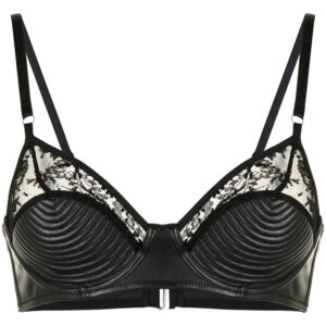 Fleur Du Mal  Bebe lace-embellished vegan leather bra