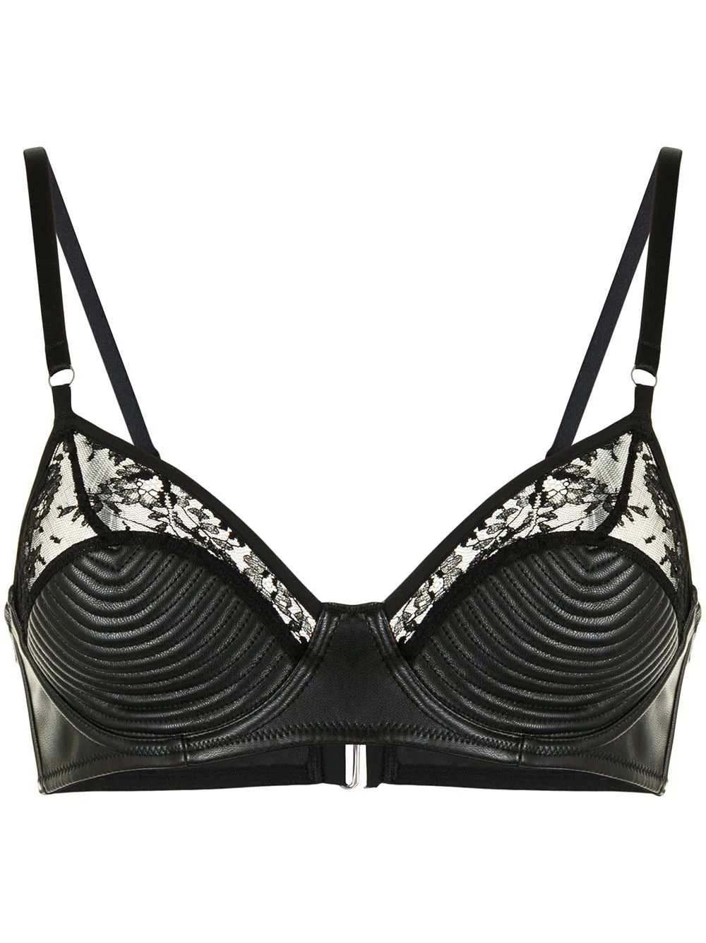 Fleur Du Mal Bebe lace-embellished vegan leather bra