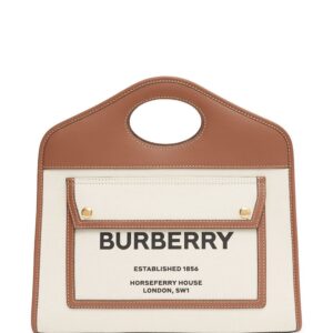 Burberry small two-tone logo-print tote bag