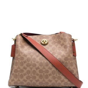 Coach monogram leather shoulder bag