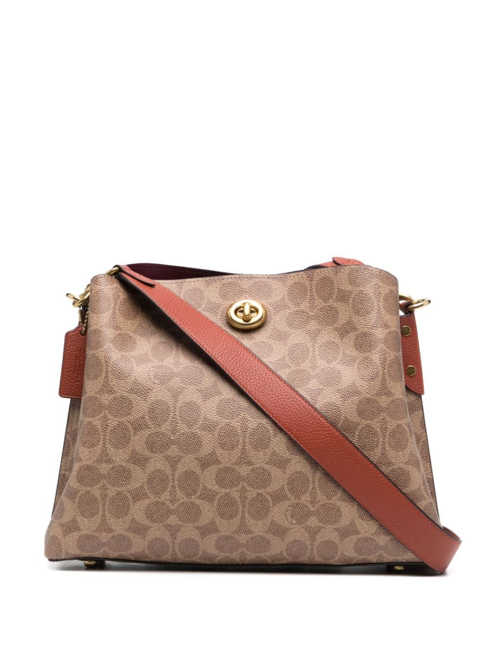 Coach monogram leather shoulder bag