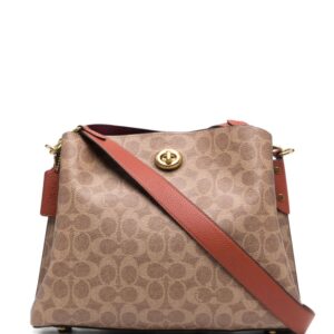 Coach monogram leather shoulder bag