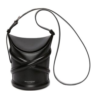 Alexander McQueen black the curve small leather cross body bag
