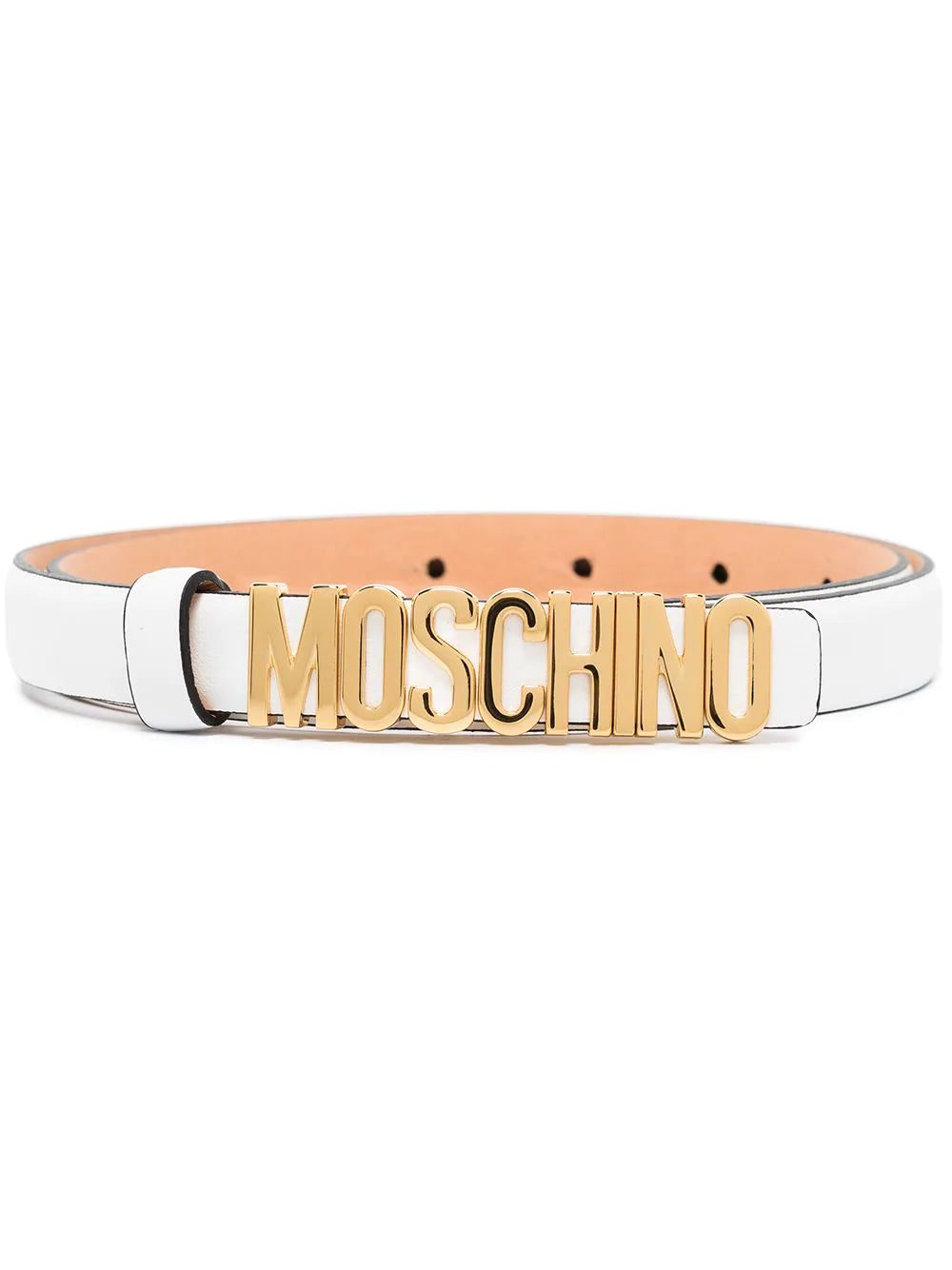 Moschino logo plaque slim belt
