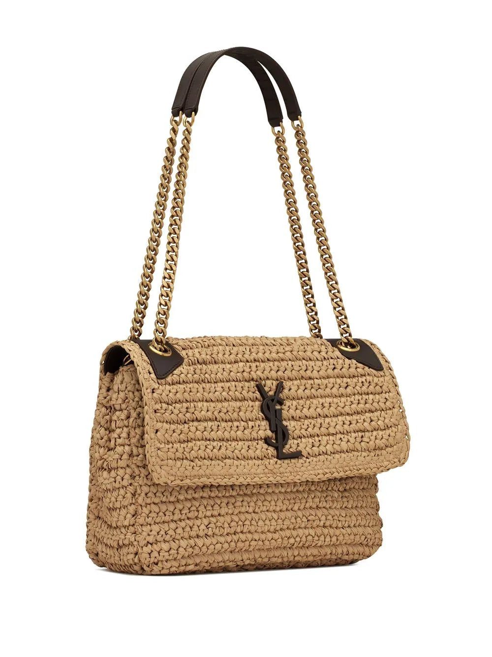 Saint Laurent medium Niki raffia shoulder bag - Image 3