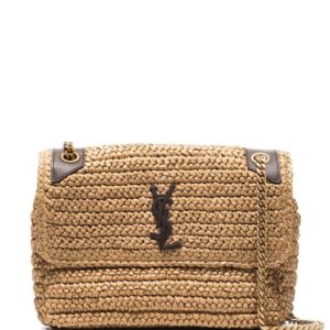 Saint Laurent medium Niki raffia shoulder bag
