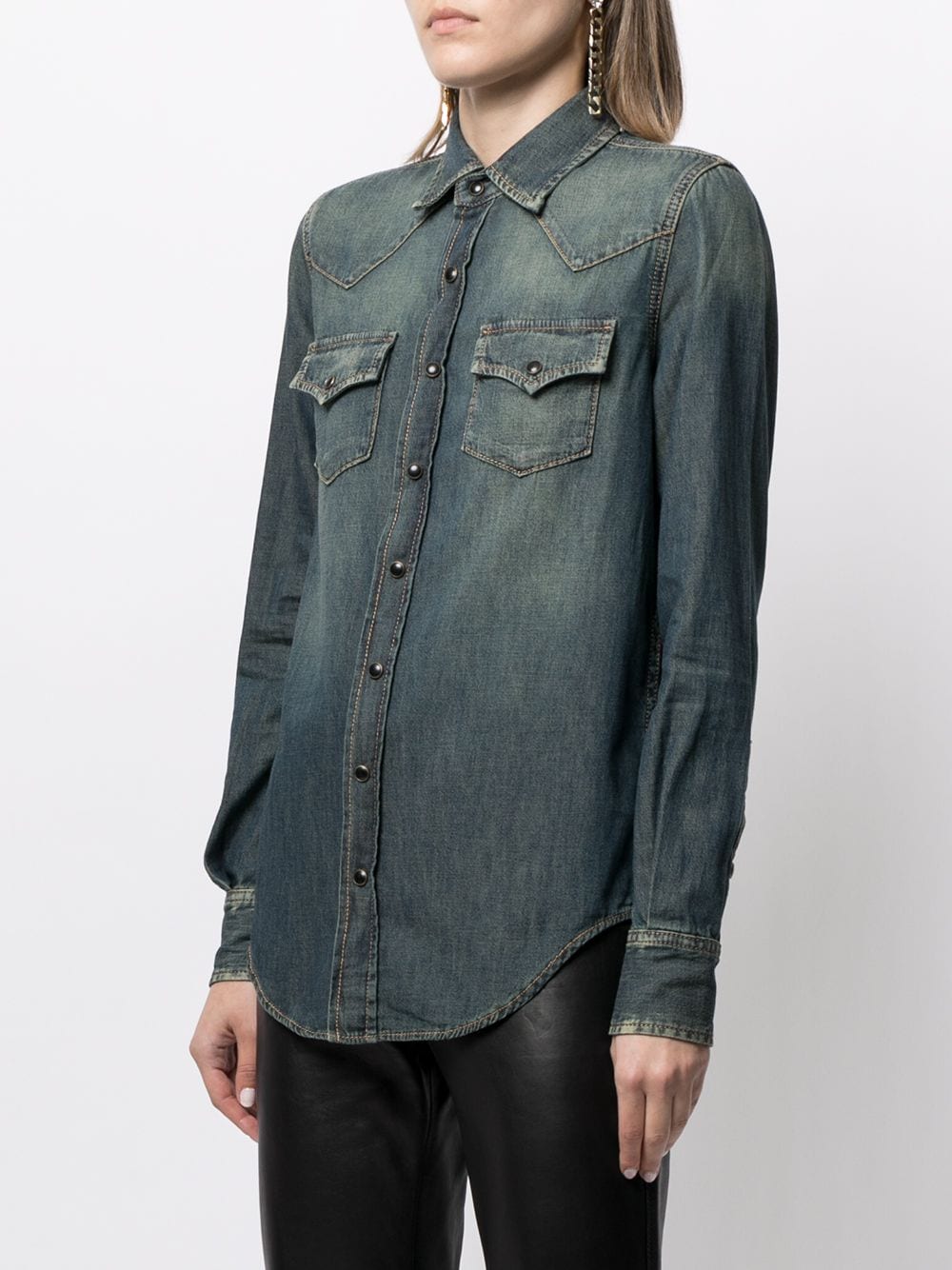 Saint Laurent press-stud denim shirt - Image 3