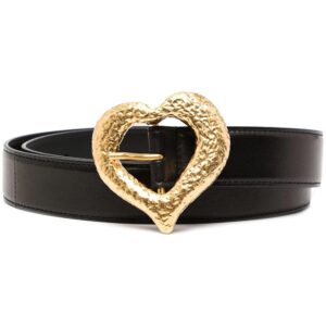 Saint Laurent  grained heart-buckle leather belt