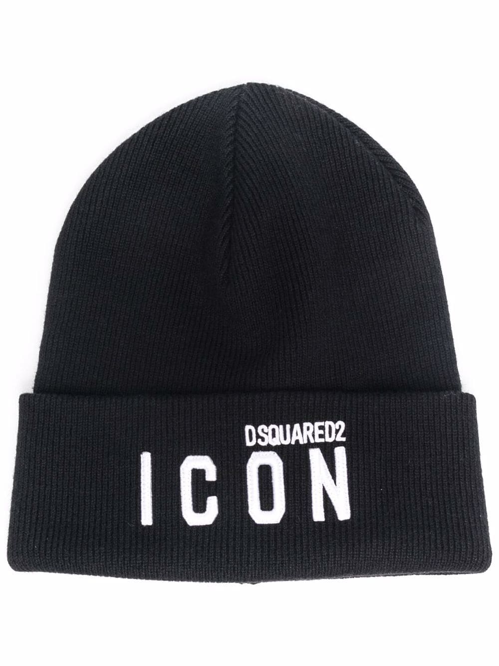 DSQUARED2 Icon logo-embroidered knitted beanie