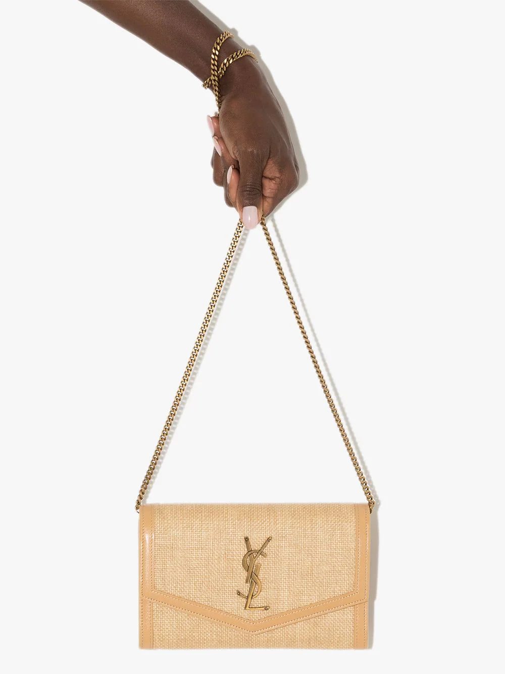 Saint Laurent Uptown raffia shoulder bag - Image 4