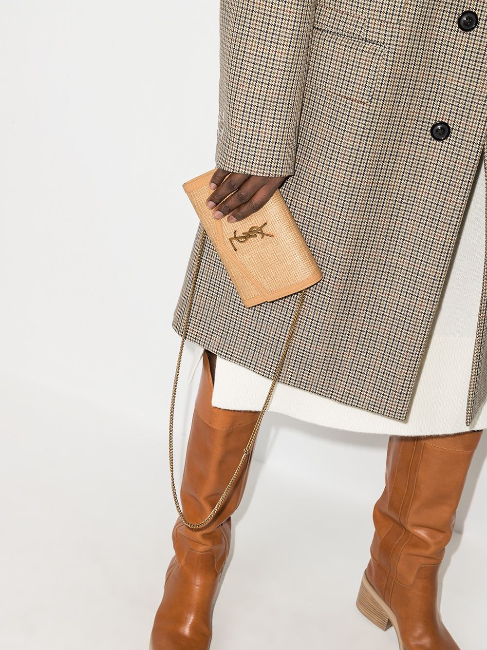 Saint Laurent Uptown raffia shoulder bag - Image 2