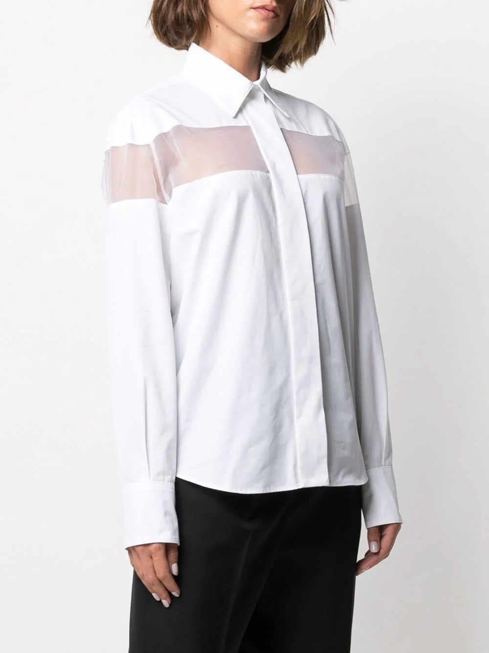 Valentino Garavani sheer-panel long-sleeve shirt - Image 3