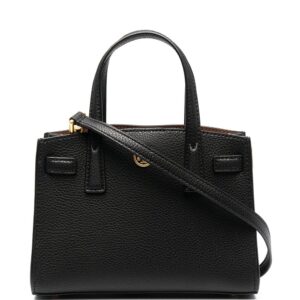 Tory Burch logo-plaque pebbled tote bag