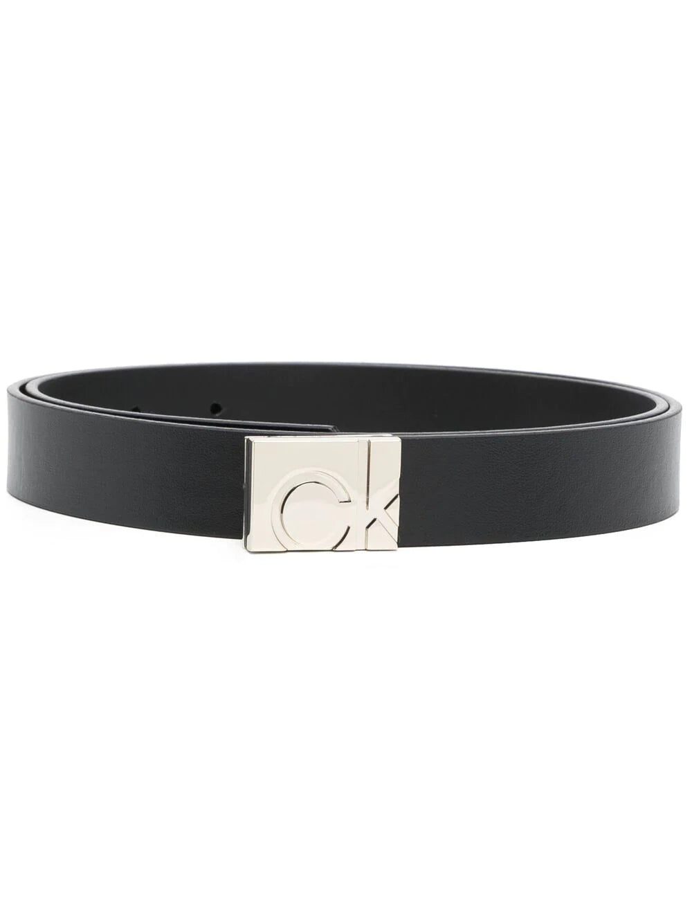 Calvin Klein square logo-buckle belt