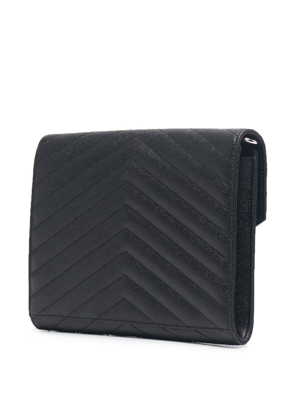 Saint Laurent logo-plaque chevron-quilt clutch bag - Image 4