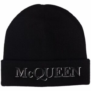 Alexander McQueen embroidered-logo beanie