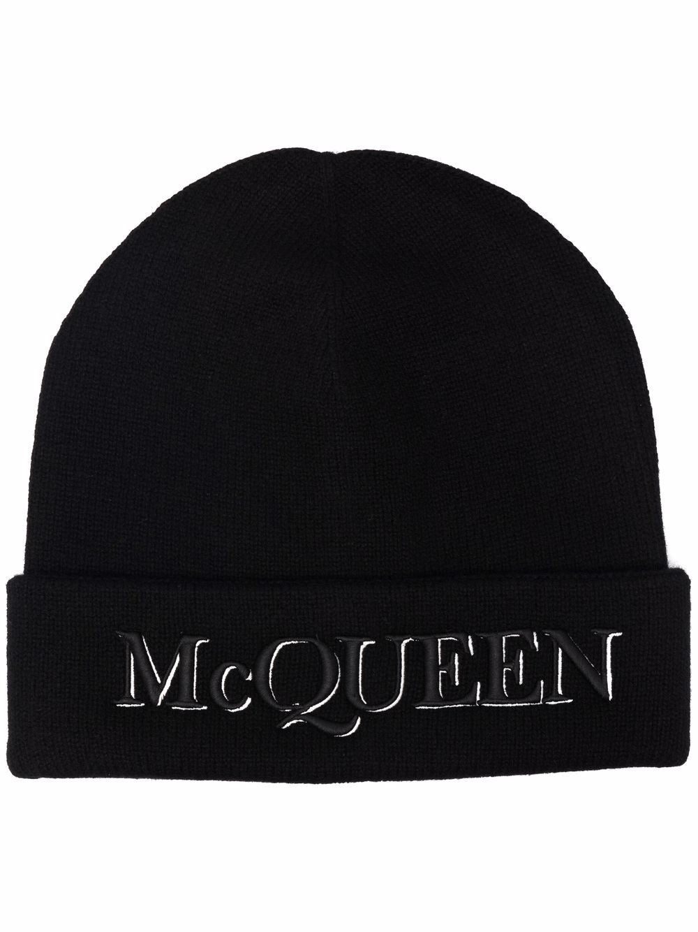 Alexander McQueen embroidered-logo beanie