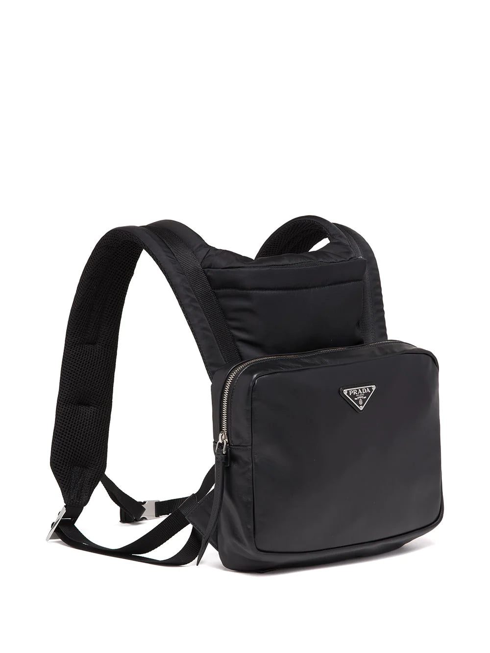 Prada logo-plaque leather backpack - Image 3