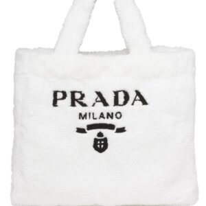 Prada  logo-print terry-cloth tote bag