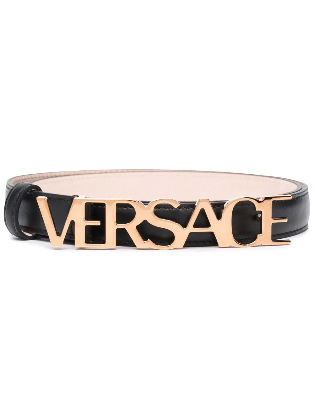 Versace lettering logo buckle belt