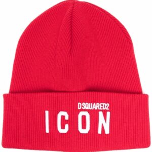 DSQUARED2 Icon logo-embroidered knitted beanie