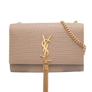 Saint Laurent small Kate croc-effect crossbody bag