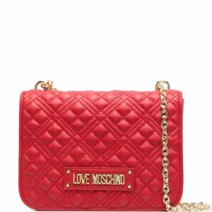 Love Moschino quilted logo-plaque shoulder bag