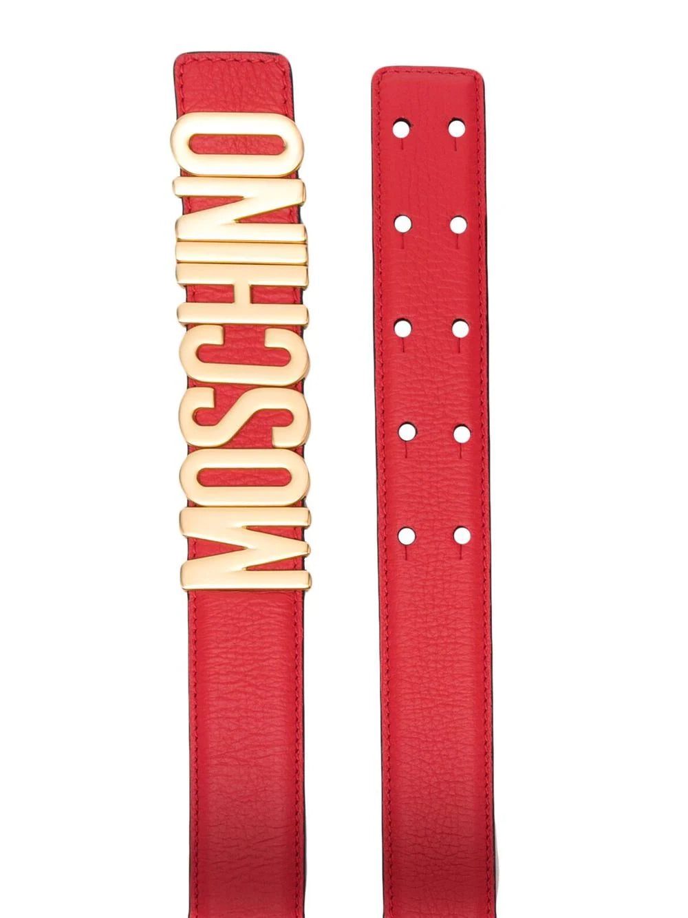 Moschino logo-plaque leather belt - Image 2