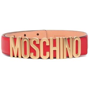 Moschino  logo-plaque leather belt