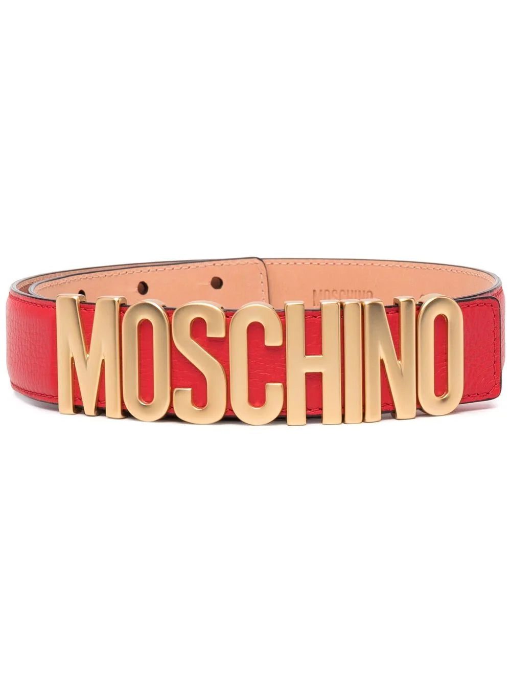 Moschino logo-plaque leather belt