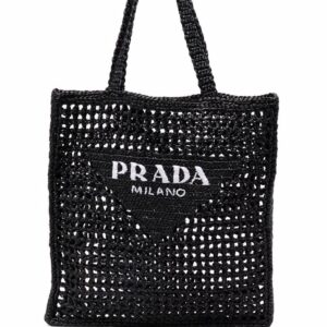 Prada interwoven-design logo-print shoulder bag