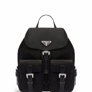 Prada logo-plaque backpack