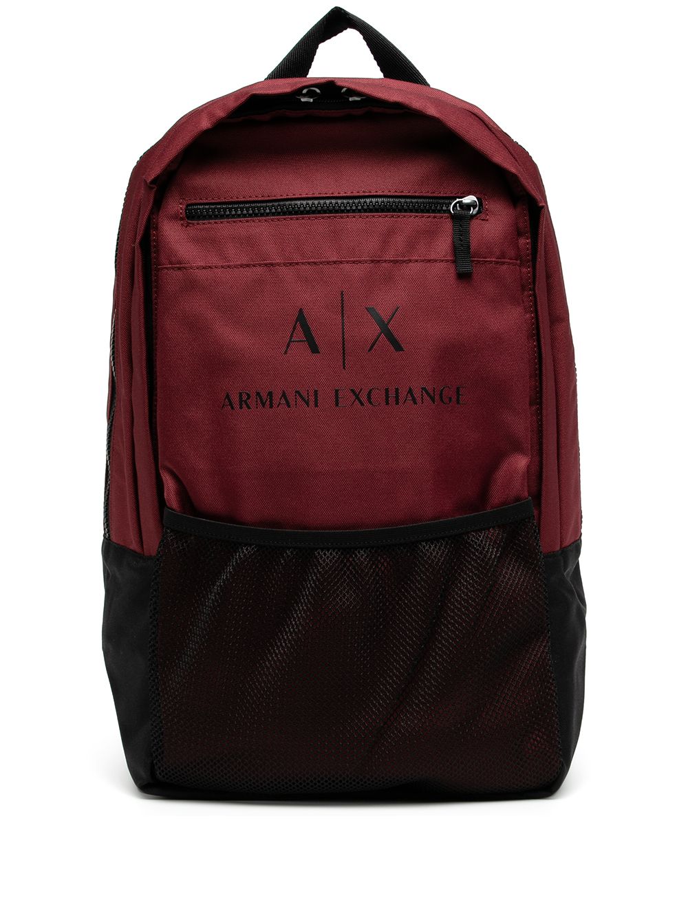 Armani Exchange two-tone zip-up backpack
