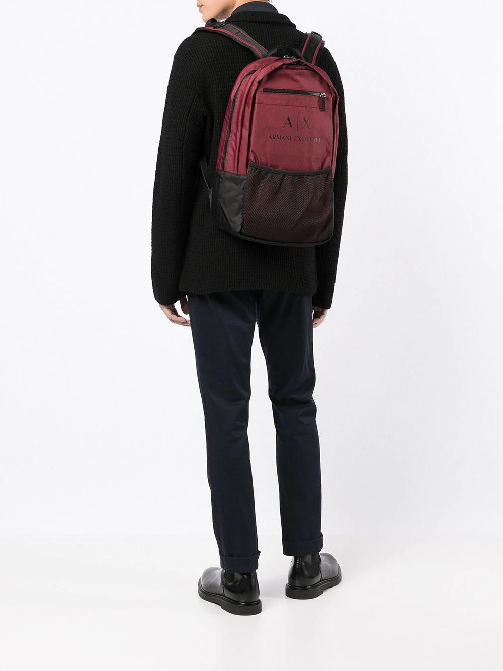 Armani Exchange two-tone zip-up backpack - Image 2