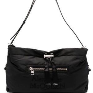 Alexander McQueen large logo-embroidered shoulder bag