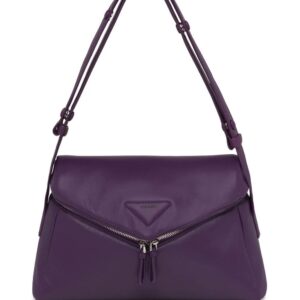 Prada logo-patch front-flap shoulder bag