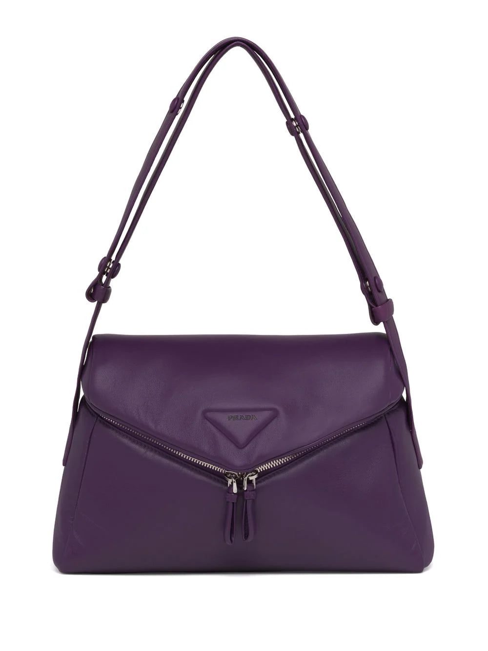 Prada logo-patch front-flap shoulder bag