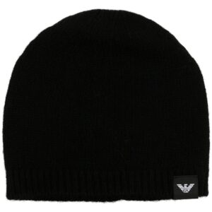 Emporio Armani logo-patch knitted beanie