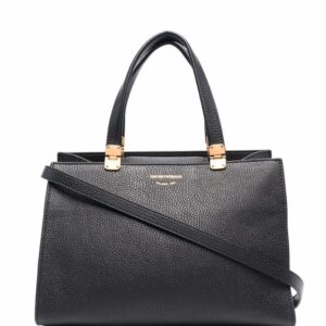 Emporio Armani logo-embossed pebbled tote bag