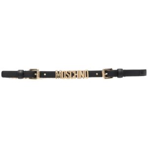 Moschino  logo-plaque leather belt