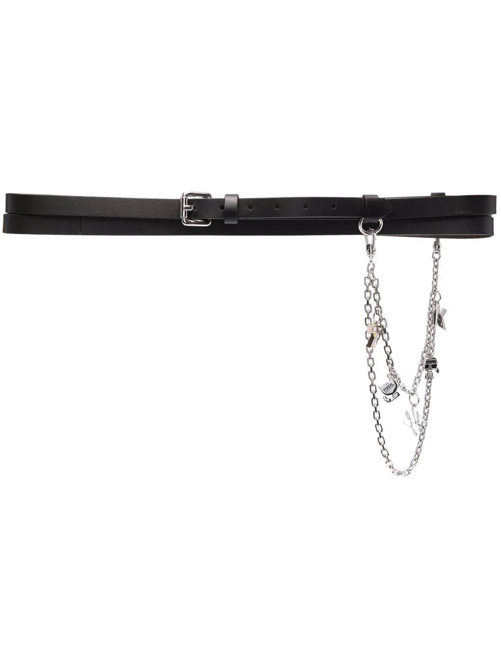 Karl Lagerfeld charm leather belt