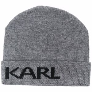Karl Lagerfeld logo-print beanie