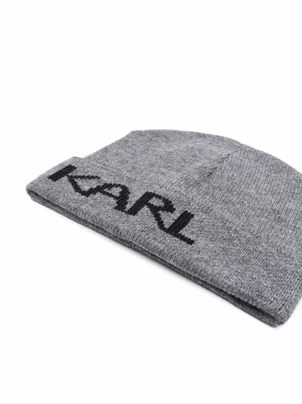 Karl Lagerfeld logo-print beanie - Image 2