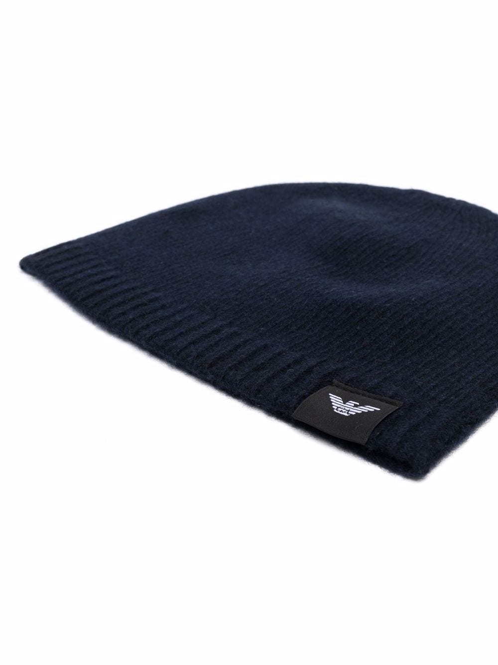 Emporio Armani logo-patch knitted cashmere beanie - Image 2