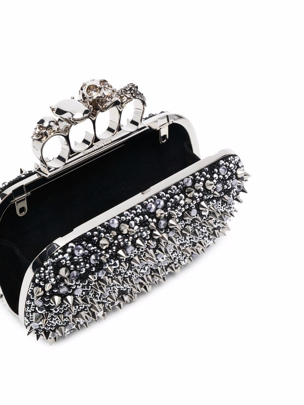 Alexander McQueen four-ring skull studded clutch - Image 5