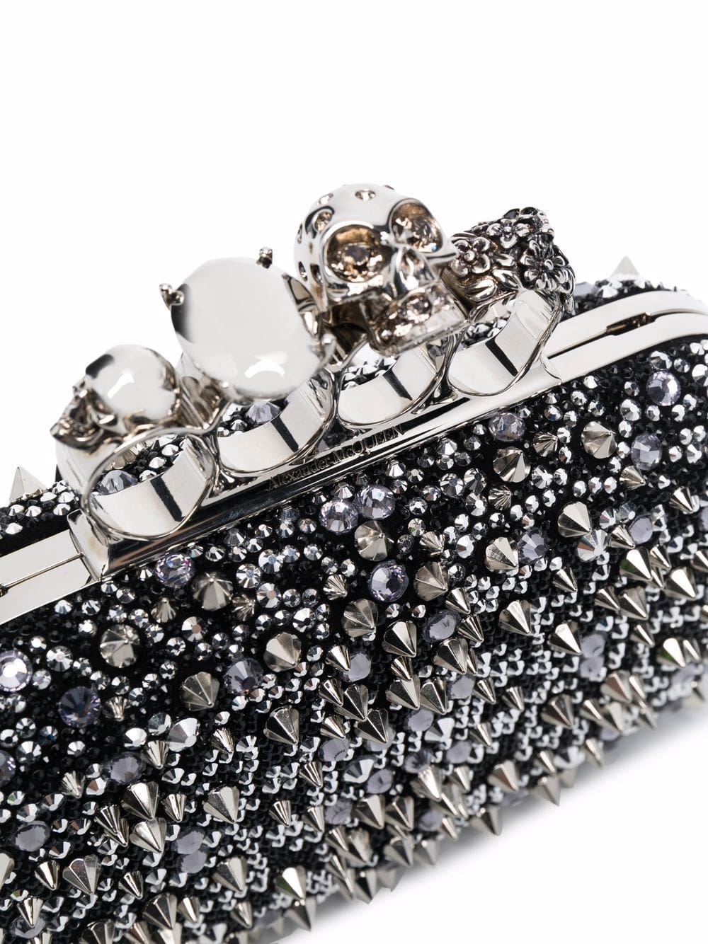 Alexander McQueen four-ring skull studded clutch - Image 4