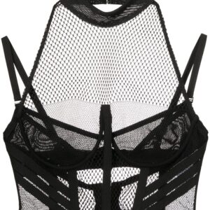 Dion Lee  net-lace layered bra top