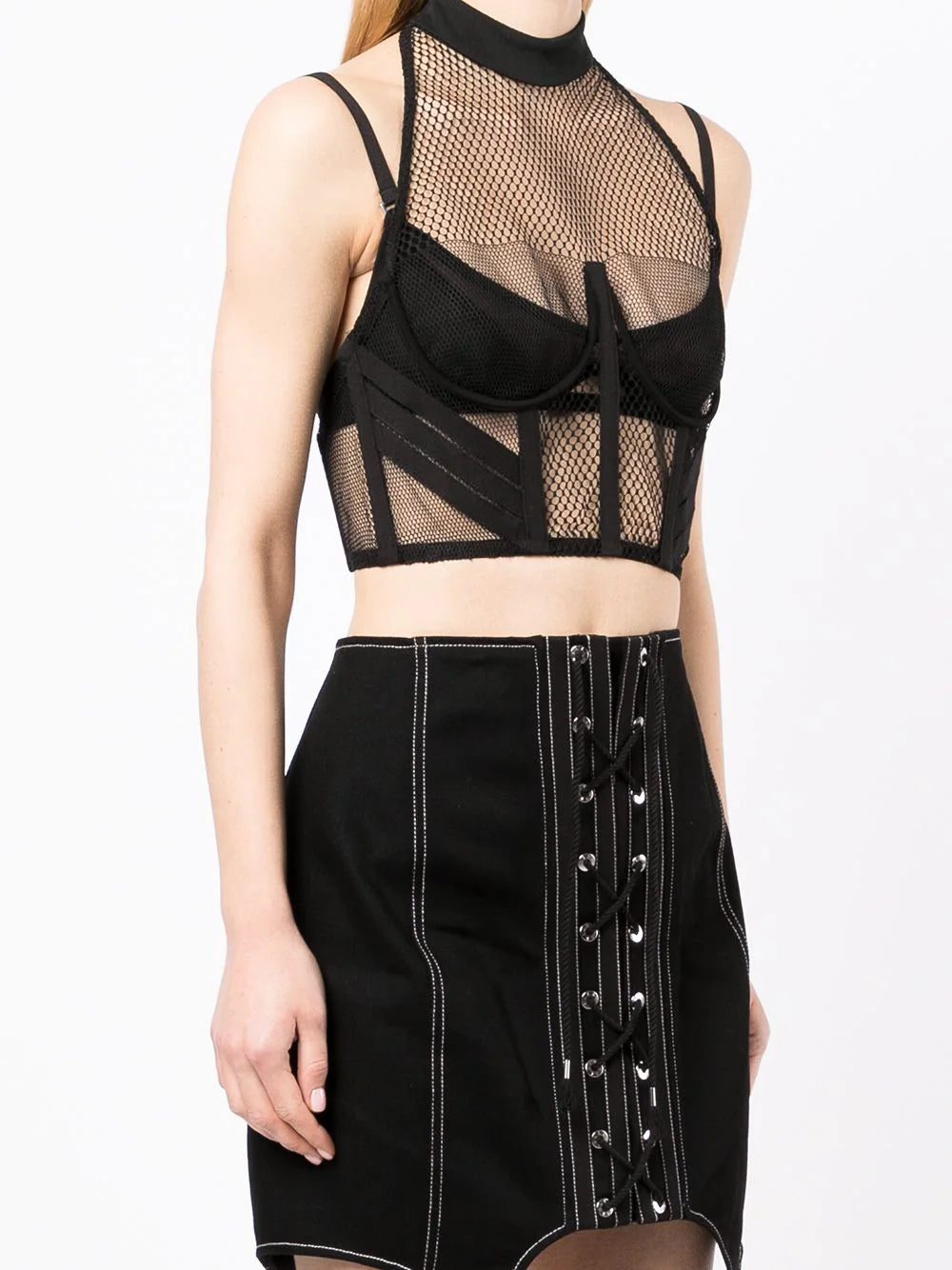 Dion Lee net-lace layered bra top - Image 3