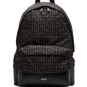 Balmain monogram print city backpack